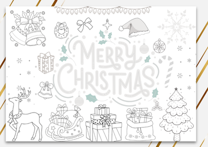 Christmas Coloring worksheets| A4 PDF| 3 Pages
