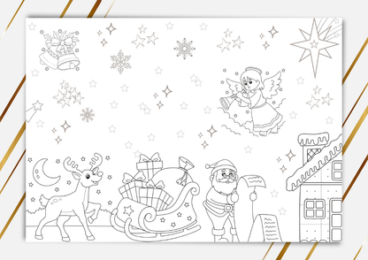 Winter Coloring Sheet | A4 Printable PDF| 3 Page Coloring worksheet