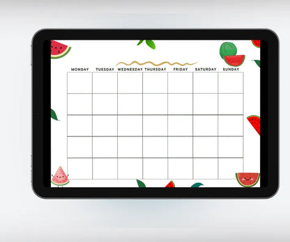 Blank Calendar watermelon theme