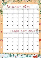 2026 Full year overview calendar |Sunday Start