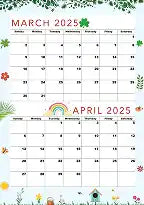2025 Full year overview calendar-A4 size!