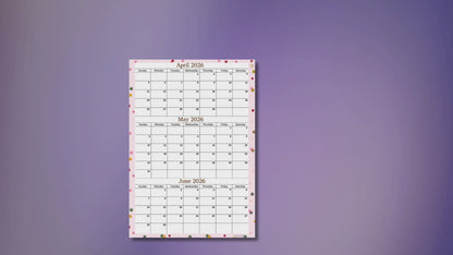April May June 2026 calendar Printable, A4 PDF, Monday Start, Quarterly Calendar
